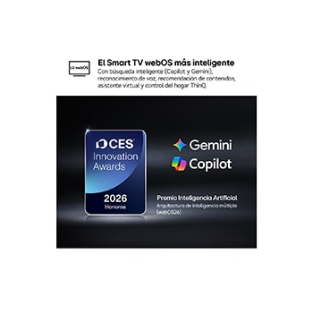 The 2026 CES Innovation Awards Honoree badge in the Artificial Intelligence category recognizes Multi-AI search with Google Gemini and Microsoft Copilot.