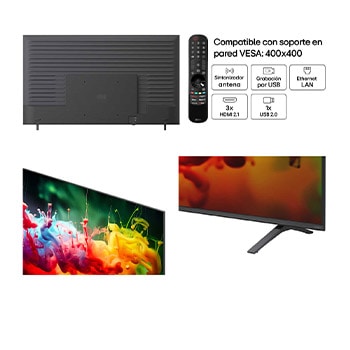 LG QNED AI QNED70 Mini LED shown in front and side views highlights an 85-inch display with a 1890 mm-wide screen, 1088 mm screen height, 1148 mm height with stand, a 72.4 mm profile depth, and a stand footprint measuring 1565 by 362 mm.