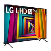 Slightly-angled left-facing side view of LG UHD TV, 98UT90