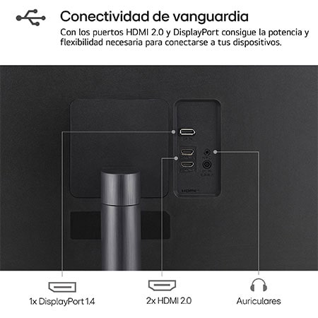 LG Outlet Monitor LG UltraFine 32", 4K UHD (3840x2160), AMD FreeSync, HDR10, DCI-P3 90%, altavoces integrados., 32UR500-B.OUTLET