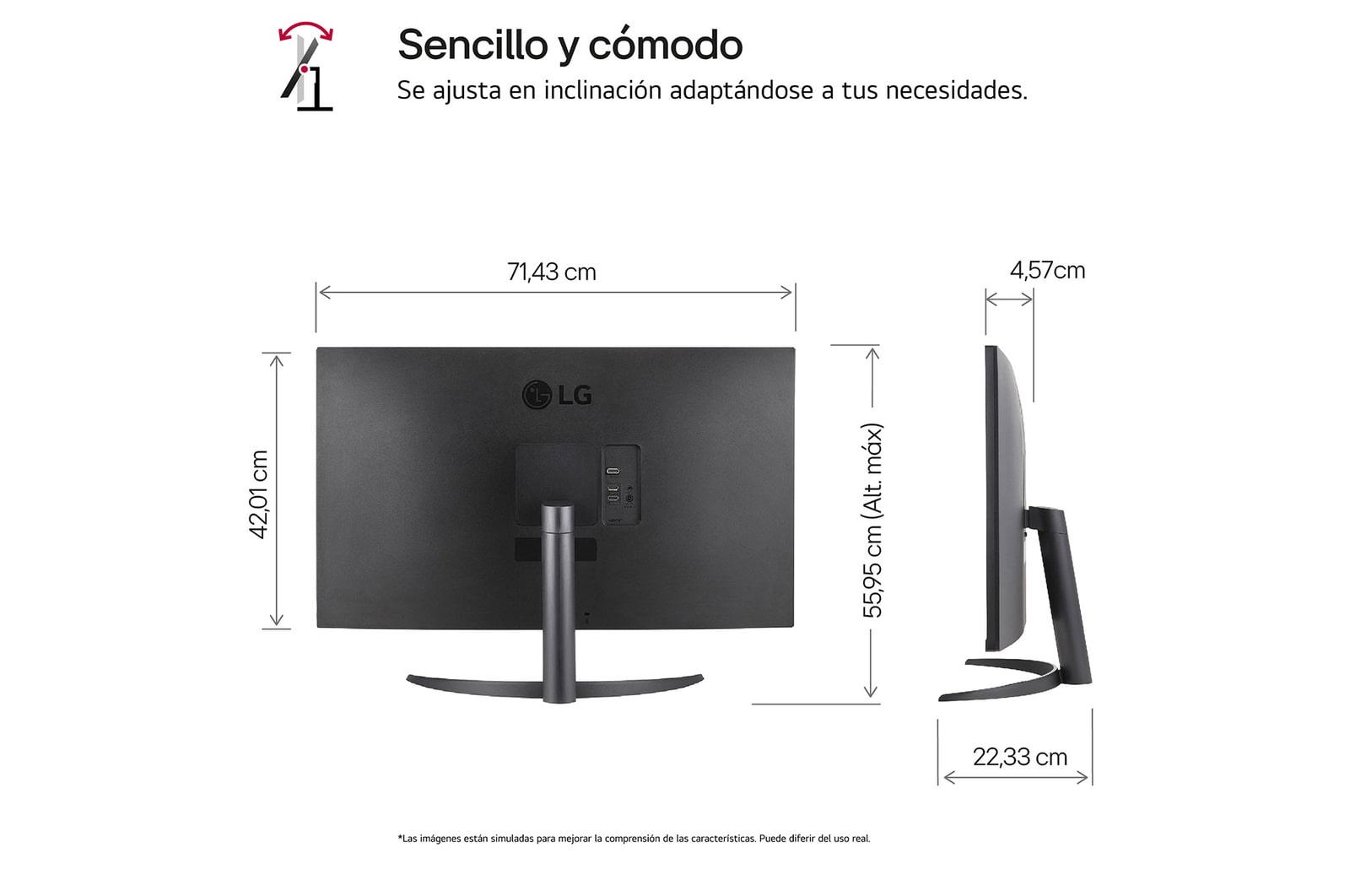 LG Monitor LG UltraFine 32", 4K UHD (3840x2160), AMD FreeSync, HDR10, DCI-P3 90%, altavoces integrados., 32UR500-B