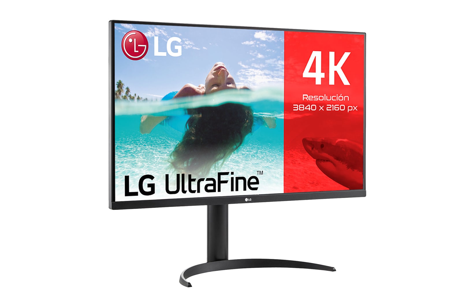 Vista frontal de Monitor LG UltraFine 32&#34;, 4K UHD (3840x2160), AMD FreeSync, HDR10, DCI-P3 90%, altavoces integrados, diseño ergonómico. 32UR550VW-B.EEU