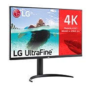 Vista frontal de Monitor LG UltraFine 32&#34;, 4K UHD (3840x2160), AMD FreeSync, HDR10, DCI-P3 90%, altavoces integrados, diseño ergonómico. 32UR550VW-B.EEU