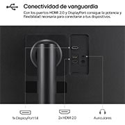 LG Monitor LG UltraFine 32", 4K UHD (3840x2160), AMD FreeSync, HDR10, DCI-P3 90%, altavoces integrados, diseño ergonómico., 32UR550VW-B.EEU