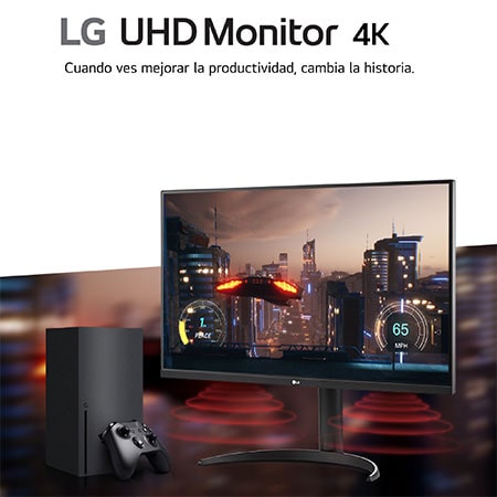 LG Outlet Monitor LG UltraFine 32", 4K UHD (3840x2160), AMD FreeSync, HDR10, DCI-P3 90%, altavoces integrados, diseño ergonómico., 32UR550-B.OUTLET