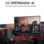 LG Monitor LG UltraFine 32", 4K UHD (3840x2160), AMD FreeSync, HDR10, DCI-P3 90%, altavoces integrados, diseño ergonómico., 32UR550VW-B.EEU