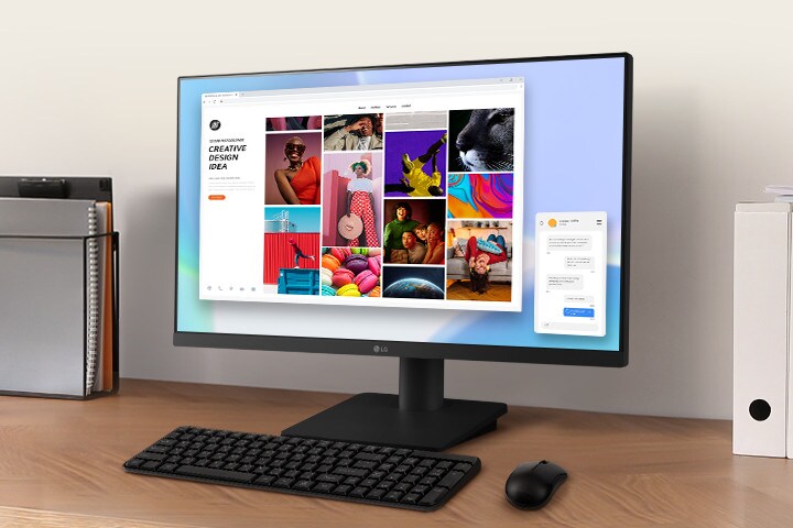 El panel IPS de LG ofrece colores claros y auténticos. Cuenta con una reproducción de color mejorada y permite la visualización de la pantalla desde prácticamente cualquier ángulo.