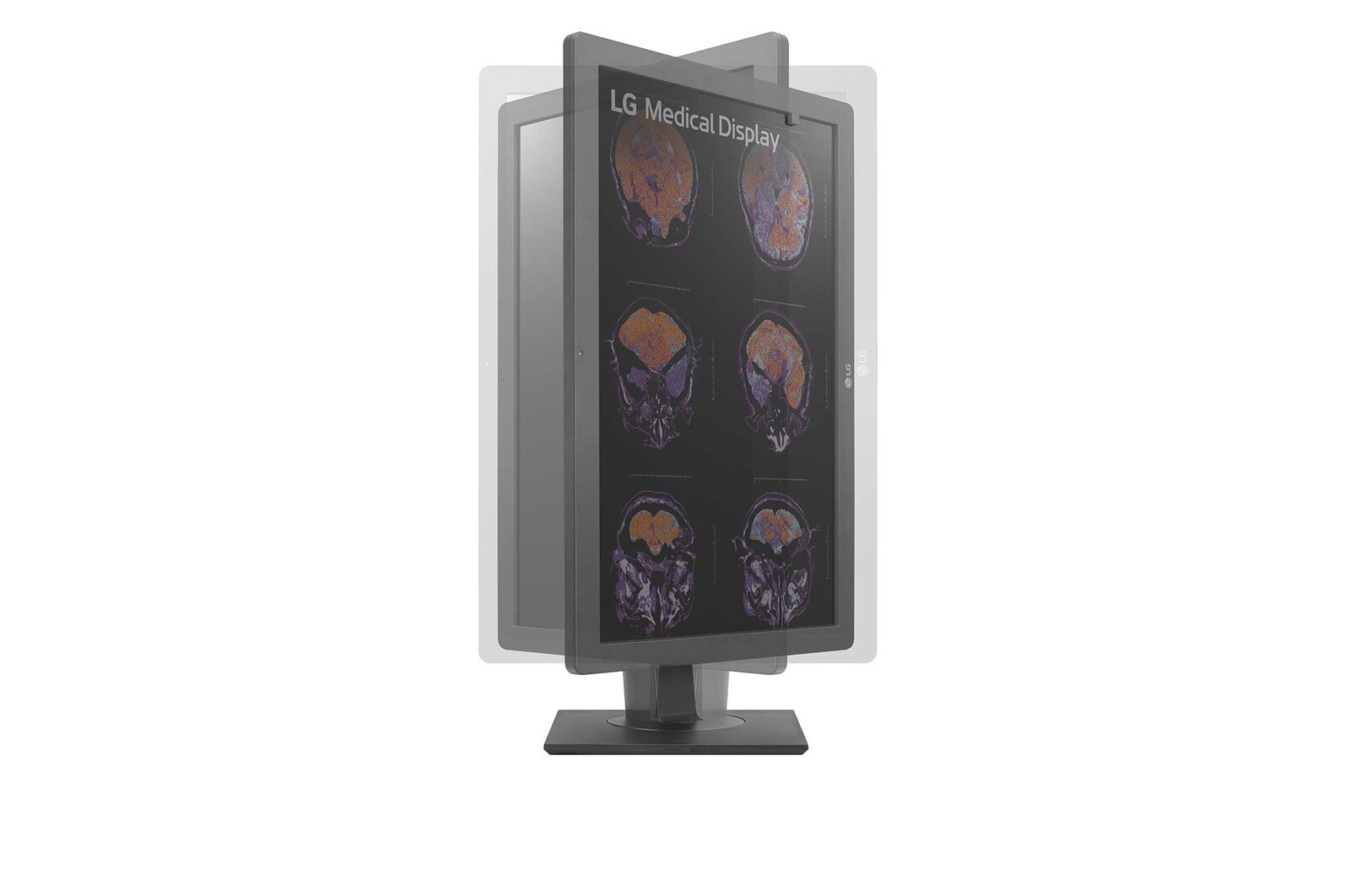 side view of the screen moving downwards for height adjustment