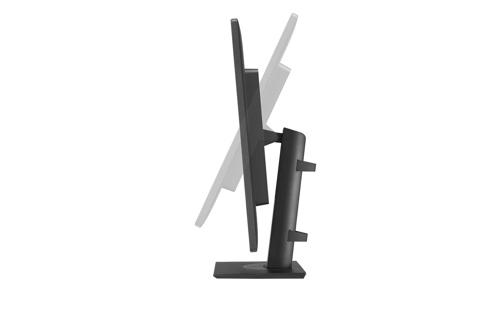 side view of the screen moving downwards for height adjustment