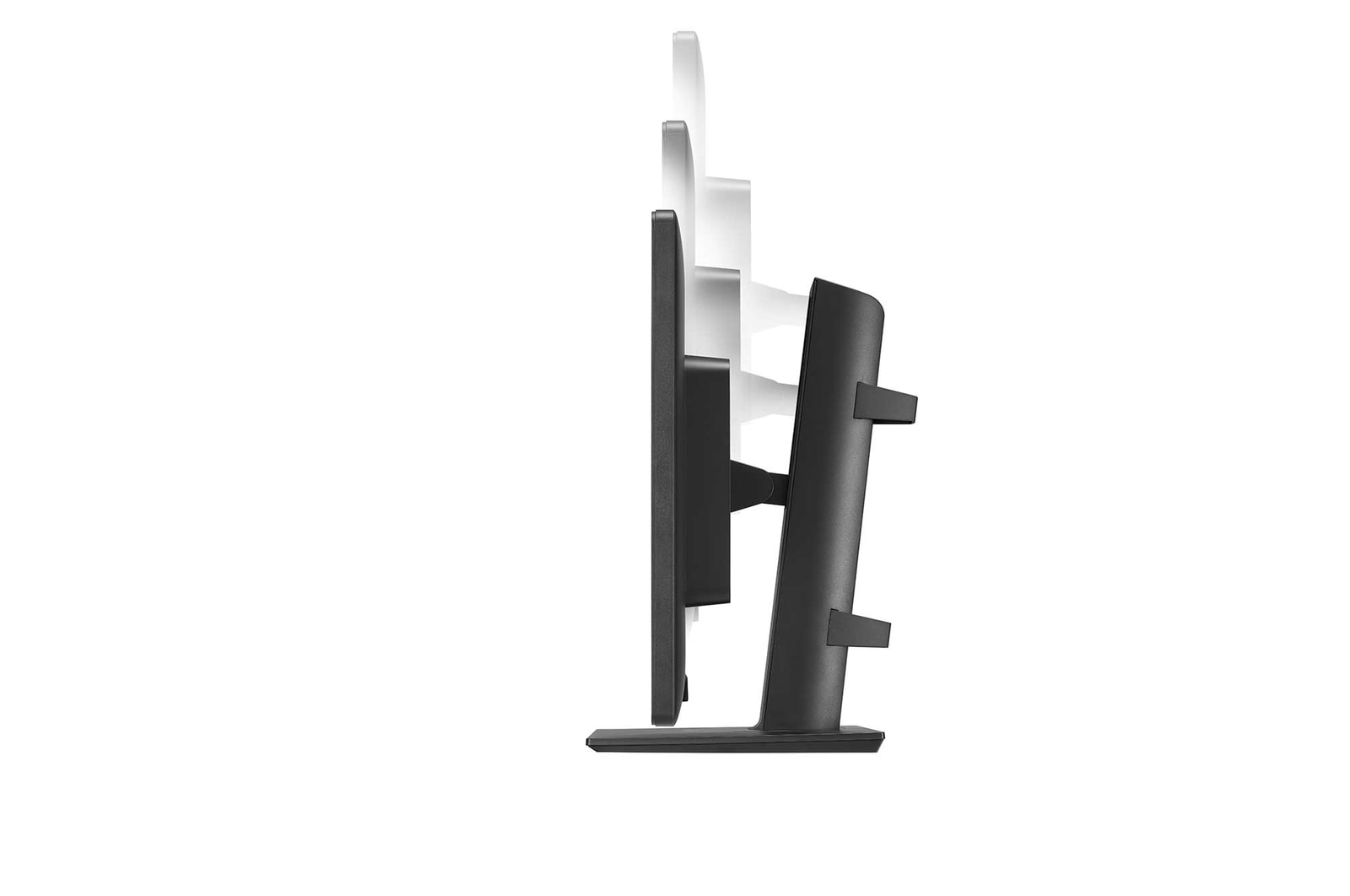 side view of the screen moving downwards for height adjustment