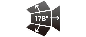 El monitor ofrece un amplio ángulo de visión de 178º de ángulo de visión