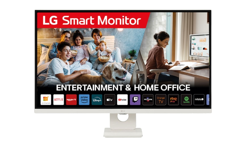 LG Smart Monitor 32'', 4K UHD, 60 Hz, webOS 23, USB tipo-C, DCI-P3 90% , 32SR73UW-W.EEU