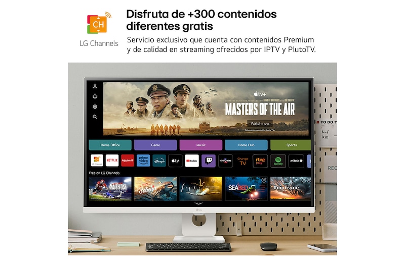 LG Smart Monitor 32'', 4K UHD, 60 Hz, webOS 23, USB tipo-C, DCI-P3 90% , 32SR73UW-W.EEU