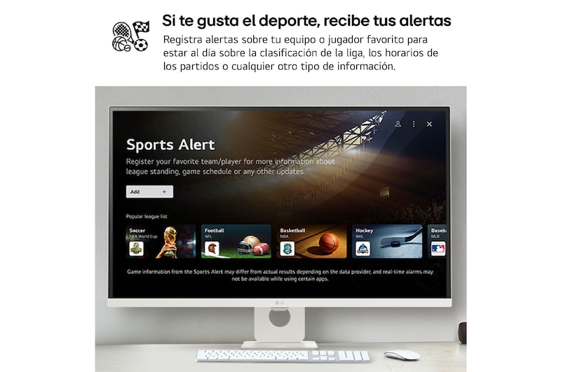 LG Smart Monitor 32'', 4K UHD, 60 Hz, webOS 23, USB tipo-C, DCI-P3 90% , 32SR73UW-W.EEU