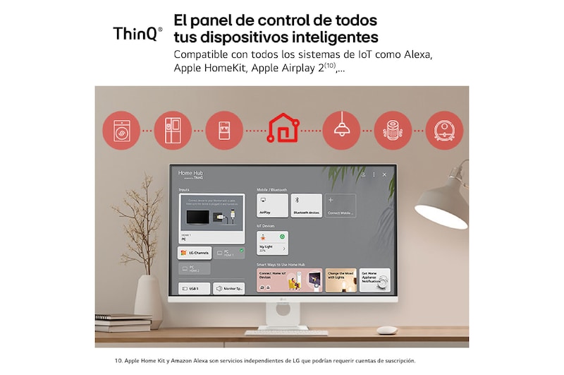 LG Smart Monitor 32'', 4K UHD, 60 Hz, webOS 23, USB tipo-C, DCI-P3 90% , 32SR73UW-W.EEU