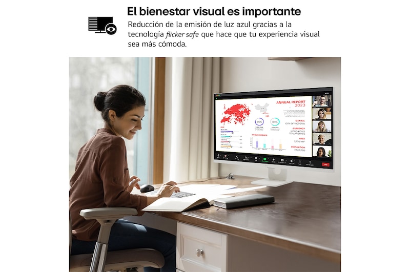 LG Smart Monitor 32'', 4K UHD, 60 Hz, webOS 23, USB tipo-C, DCI-P3 90% , 32SR73UW-W.EEU