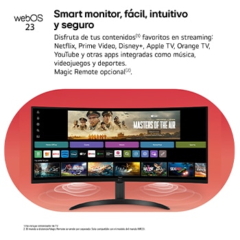 smart monitor screen, the webOS interface is displayed