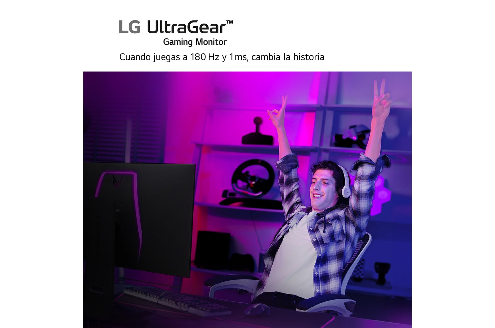 LG Monitor Ultragear, 24", Full HD (1920 x 1080), 180 Hz, 1 ms, AMD FreeSync, HDR10, Black Stabilizer, 24GS50F-B