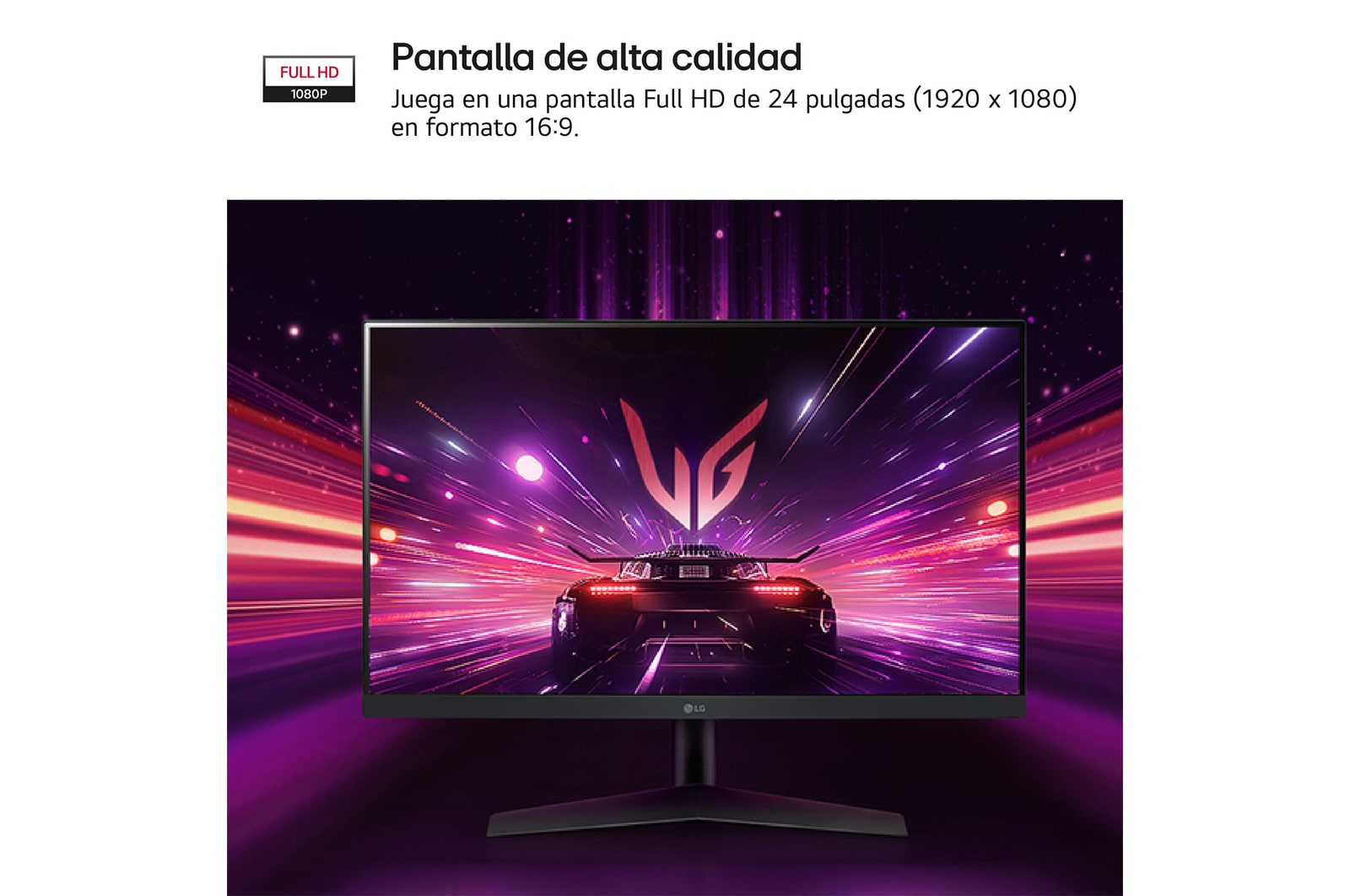 LG Monitor Gaming LG UltraGear™ de 24 pulgadas | Full HD de 180Hz IPS con tiempo de respuesta de 1ms (GtG), compatible con G-SYNC® FreeSync™, 24GS60F-B