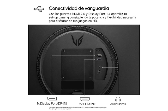 LG Monitor Gaming LG UltraGear, 24", IPS, FHD (1920x1080), 180Hz, 1 ms, 24GS60F-B