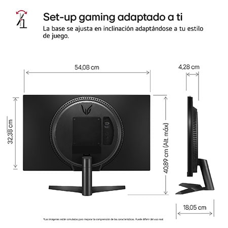 LG Outlet Monitor Gaming LG UltraGear™ de 24 pulgadas | Full HD de 180Hz IPS con tiempo de respuesta de 1ms (GtG), compatible con G-SYNC® FreeSync™, 24GS60F-B.OUTLET