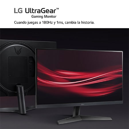 LG Outlet Monitor Gaming LG UltraGear™ de 24 pulgadas | Full HD de 180Hz IPS con tiempo de respuesta de 1ms (GtG), compatible con G-SYNC® FreeSync™, 24GS60F-B.OUTLET