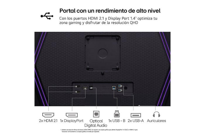 LG Monitor Gaming OLED LG UltraGear, 27", OLED QHD (2560x1440), 240Hz, 0,03 ms, 27GS95QE-B