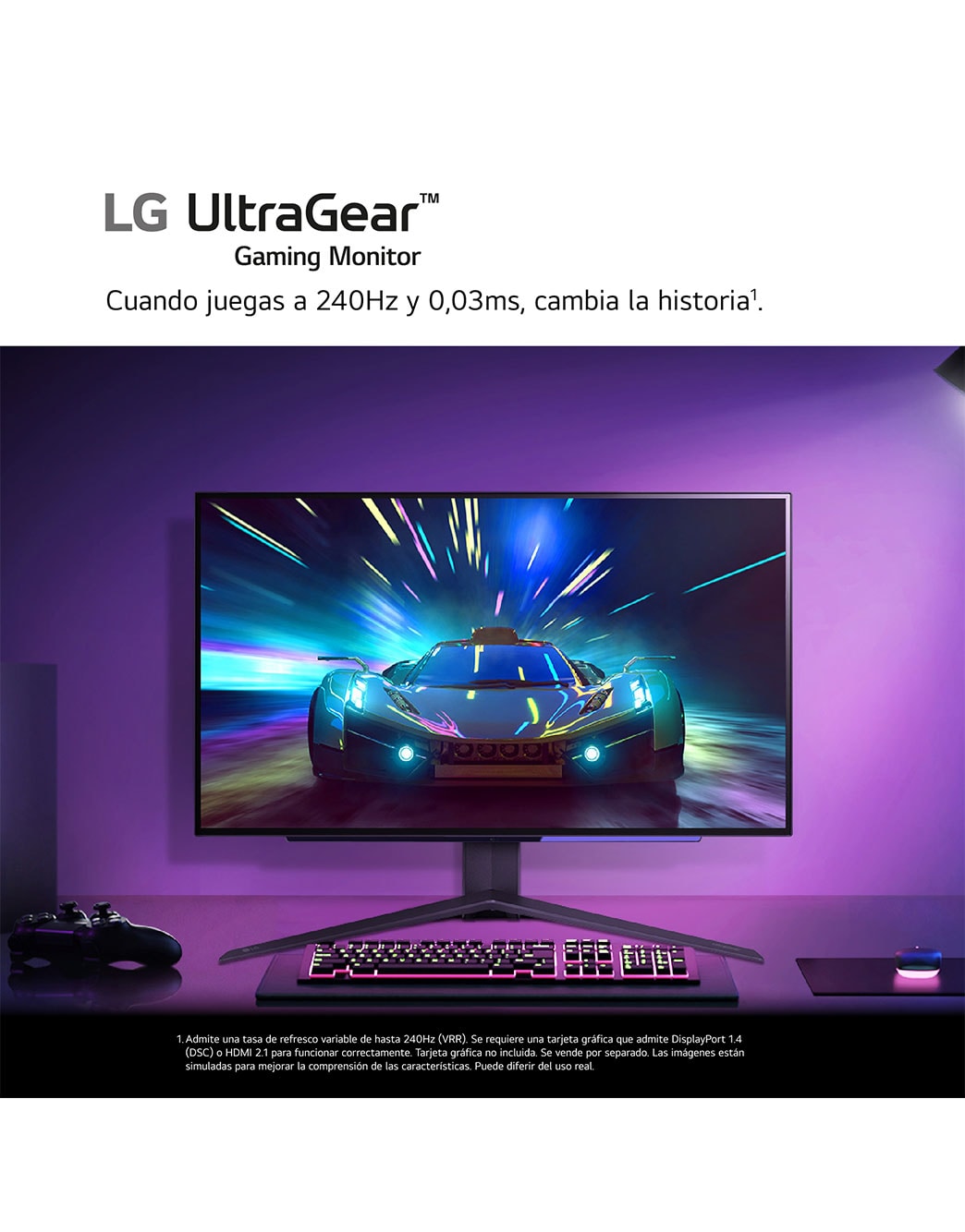 Monitor Gaming LG UltraGear™ OLED QHD de 27 pulgadas y 240Hz ­ 27GS95QX ...