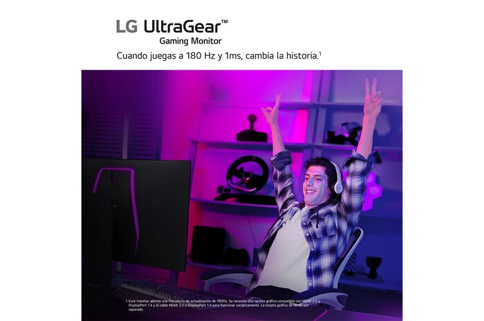 LG Monitor LG UltraGear 32'' , QHD, 180 Hz, 1ms, 32GS60QC-B