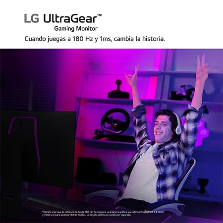 LG Outlet Monitor gaming LG UltraGear™ QHD 180Hz de 32 pulgadas | 1ms (GtG), DisplayHDR 400, FreeSync™, 32GS75Q-B.OUTLET