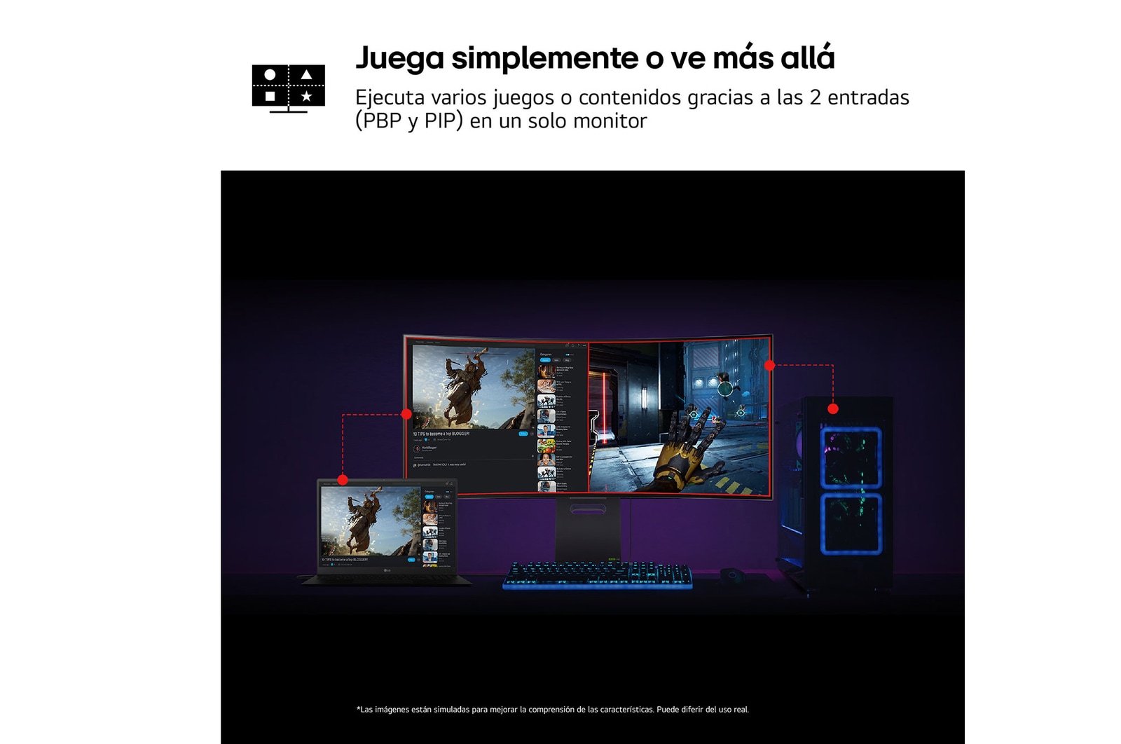 LG UltraGear™ de 34 pulgadas Monitor Gaming OLED WQHD Curvo de 240Hz | 0,03ms tiempo de respuesta, Compatible con G-SYNC®, FreeSync™ Premium Pro, 34GS95QE-B