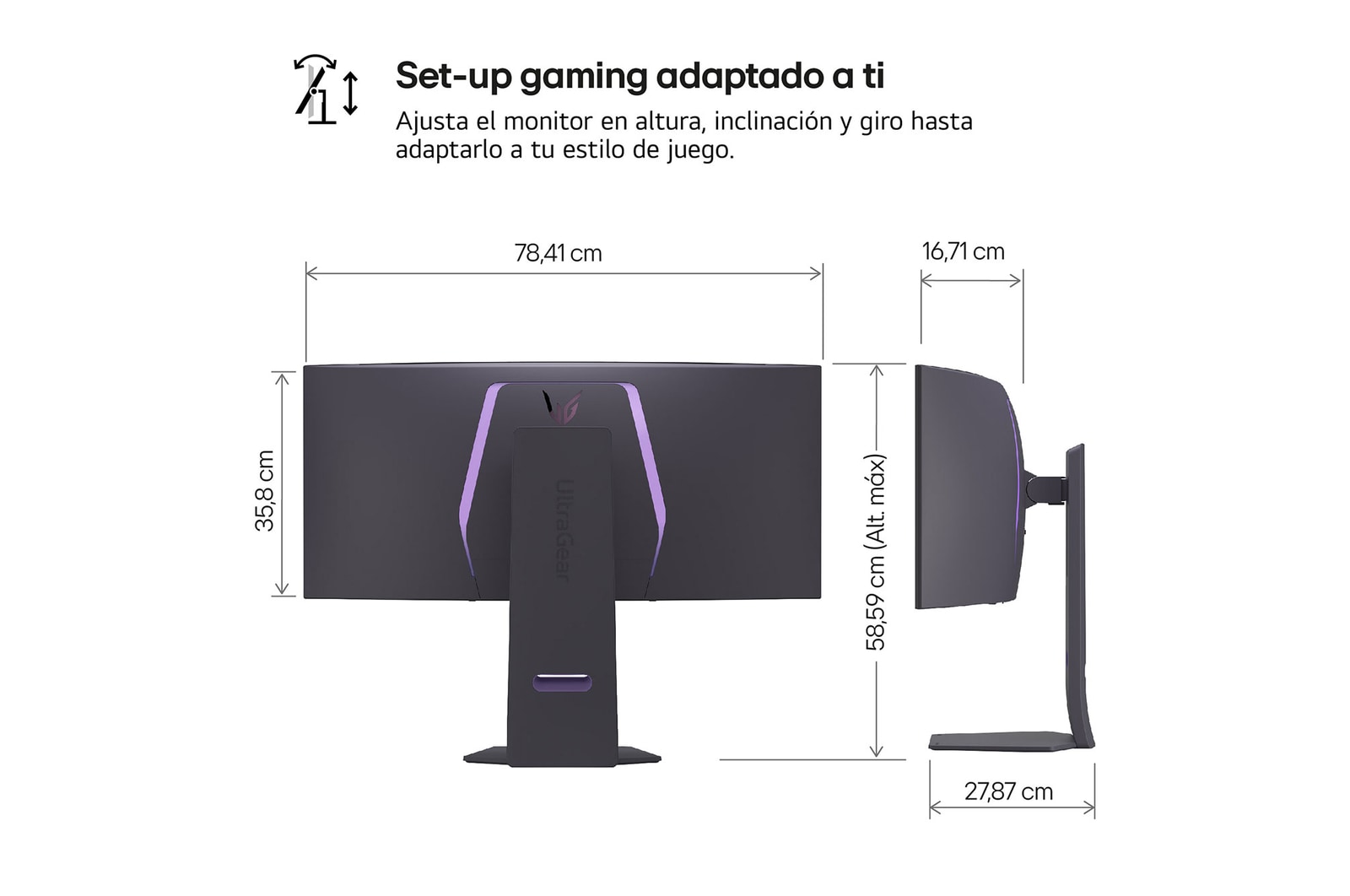 LG UltraGear™ de 34 pulgadas Monitor Gaming OLED WQHD Curvo de 240Hz | 0,03ms tiempo de respuesta, Compatible con G-SYNC®, FreeSync™ Premium Pro, 34GS95QE-B