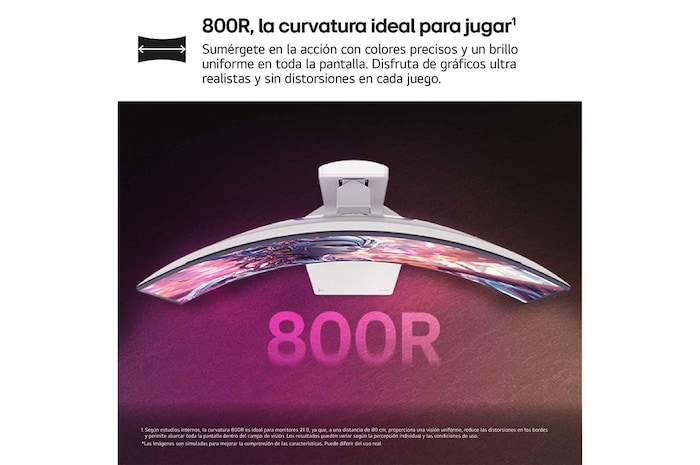 LG Monitor Gaming Smart OLED LG UltraGear, 34", webOS 24, OLED WQHD (3440x1440), 240Hz, 0,03 ms, 21:9, Curvo 800R, 34GX90SA-W