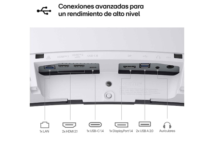 LG Monitor Gaming Smart OLED LG UltraGear, 34", webOS 24, OLED WQHD (3440x1440), 240Hz, 0,03 ms, 21:9, Curvo 800R, 34GX90SA-W