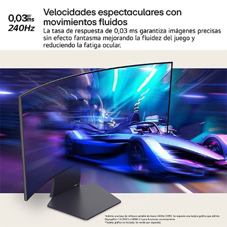 LG Outlet LG UltraGear™ de 39 pulgadas Monitor Gaming Curvo OLED WQHD de 240Hz | 0.03ms tiempo de respuesta, Compatible con G-SYNC®, FreeSync™ Premium Pro, 39GS95QE-B.OUTLET