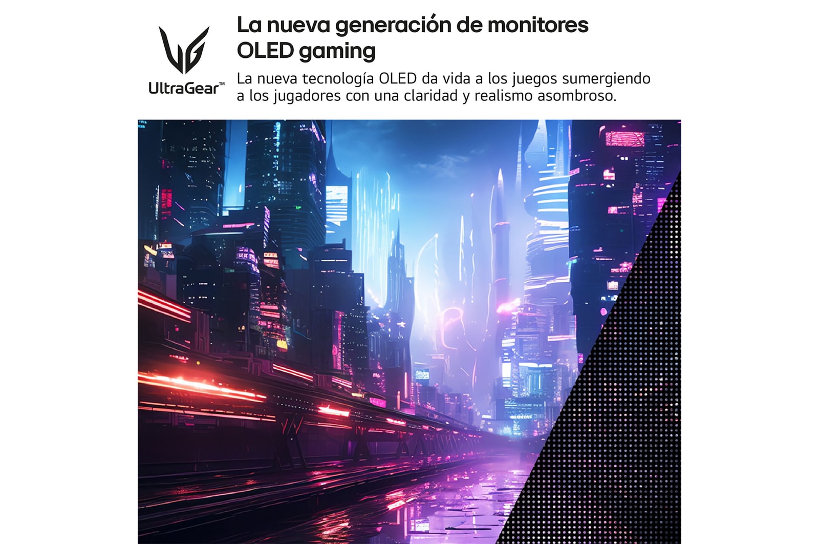 LG Monitor LG UltraGear OLED  gaming 39'',  WQHD, 240 Hz, 0,03ms , G-SYNC Compatible y FreeSync Premium Pro, HDR10, DCI-P3 98.5%, 39GS95QE-W