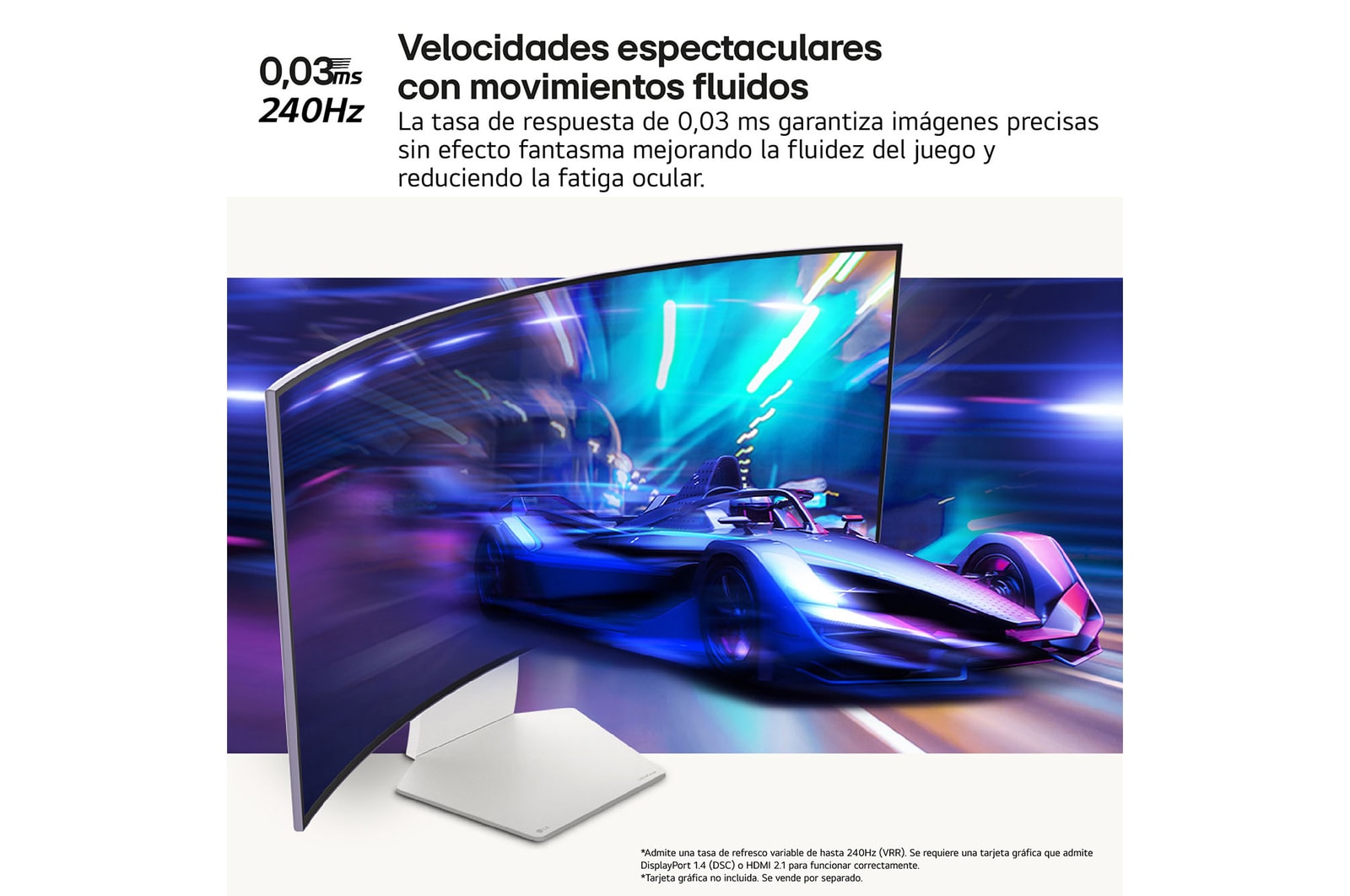 LG Monitor LG UltraGear OLED  gaming 39'',  WQHD, 240 Hz, 0,03ms , G-SYNC Compatible y FreeSync Premium Pro, HDR10, DCI-P3 98.5%, 39GS95QE-W