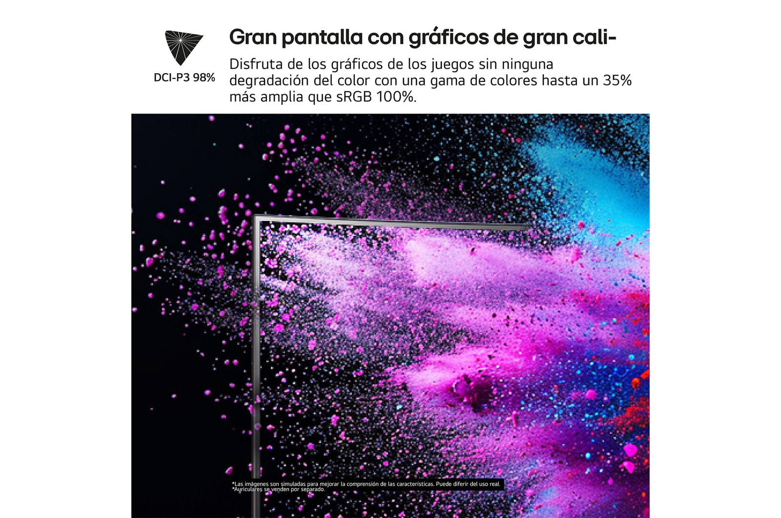 LG Monitor LG UltraGear OLED  gaming 39'',  WQHD, 240 Hz, 0,03ms , G-SYNC Compatible y FreeSync Premium Pro, HDR10, DCI-P3 98.5%, 39GS95QE-W