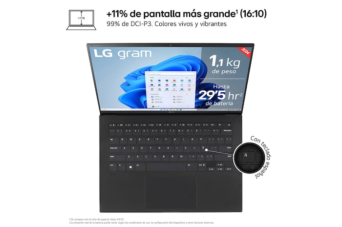 LG gram de 14 pulgadas Laptop Ligero de 16GB RAM Intel® Core™ Ultra 5 | Windows 11, Pantalla IPS Antirreflejo, 14Z90S-G.AA55B