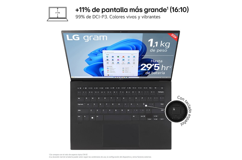LG gram de 14 pulgadas Laptop Ligero de 16GB RAM Intel® Core™ Ultra 5 | Windows 11, Pantalla IPS Antirreflejo, 14Z90S-G.AA55B