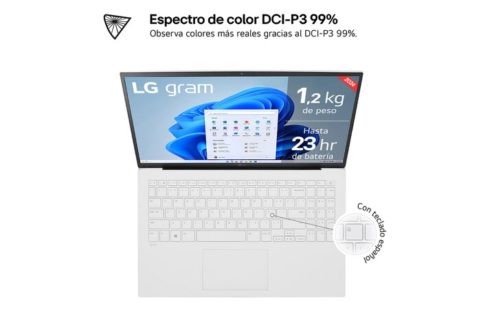 LG gram de 15 pulgadas Laptop Ligero de 16GB RAM Intel® Core™ Ultra 7 | Windows 11, Pantalla IPS Antirreflejo, 15Z90S-G.AA74B