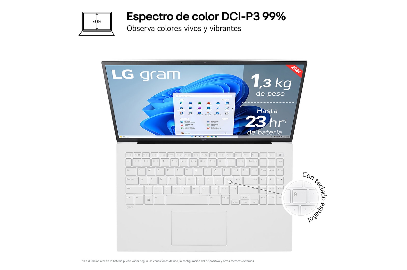 LG gram 15Z90S Windows 11 Home/ Intel Core Ultra 7/ 16GB/ 512GB SSD/ 1,2Kg/ 23h