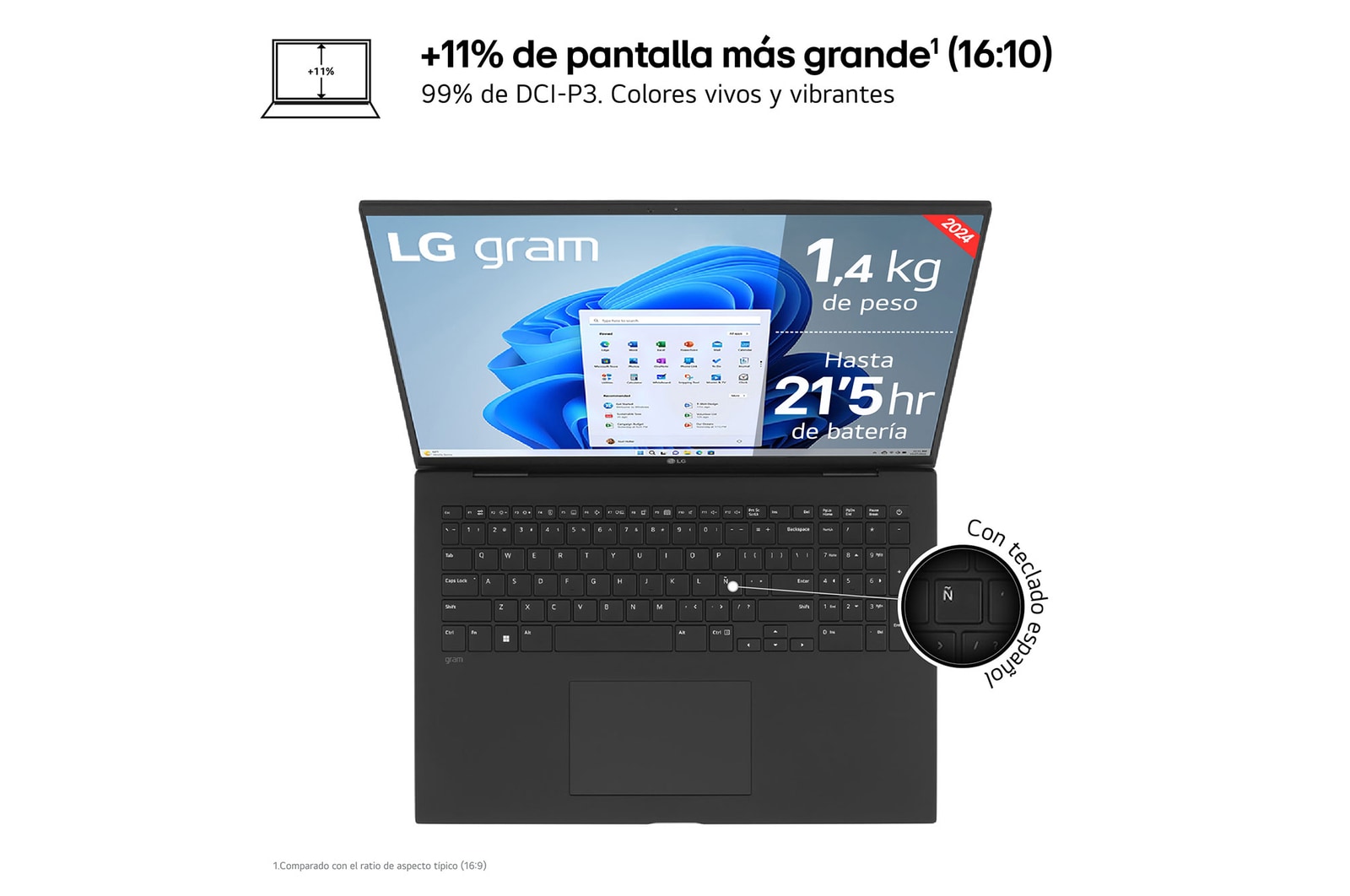 LG gram 17Z90S Windows 11 Home/ Intel Core Ultra 7/ 32GB/ 1TB SSD/ 1,4Kg/ 21,5h, 17Z90S-G.AD89B