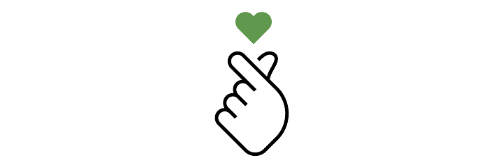 Icono del corazón coreano con los dedos.