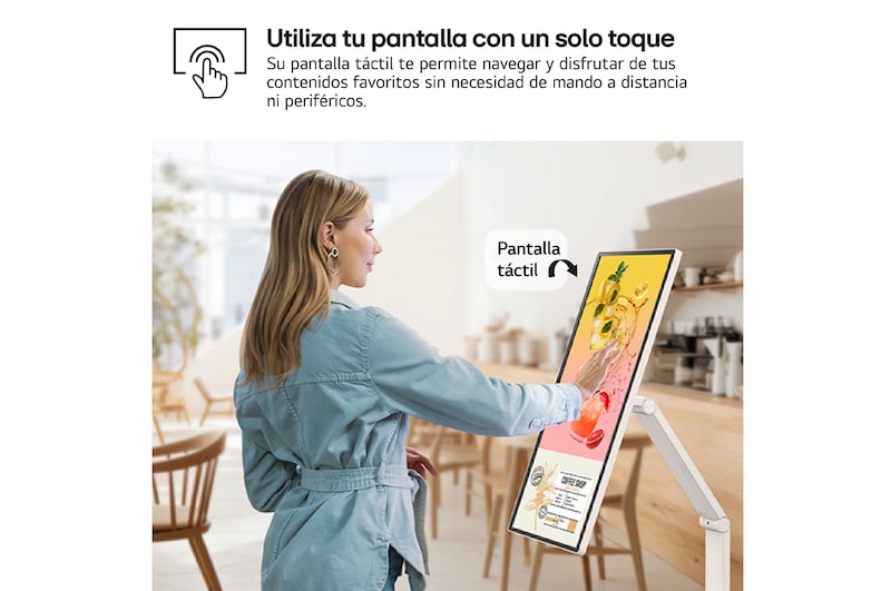 Front view with monitor height adjusted downward