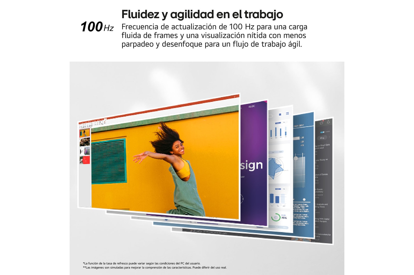 Vista lateral de +15 grados de la pantalla moviéndose para ajustar la inclinación
