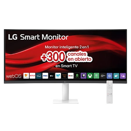 Outlet LG Smart Monitor 34", webOS24, WQHD, 21:9, curvo - 34U601SA-W.OUTLET