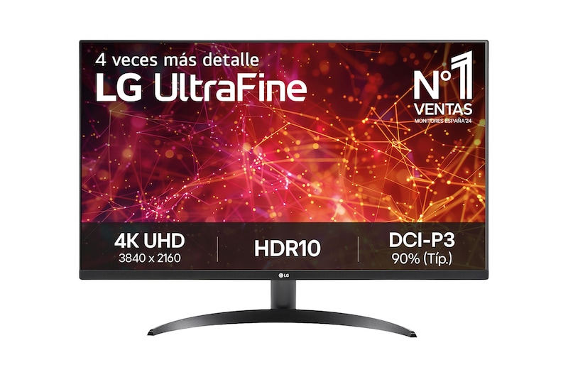 Vista frontal de Monitor LG UltraFine 31.5'', VA, 4K UHD, Negro 32UR500K-B