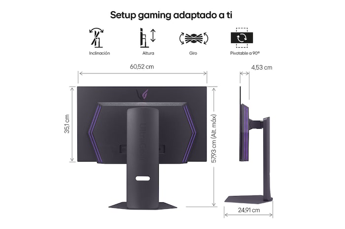 +30 degree swivel monitor top view