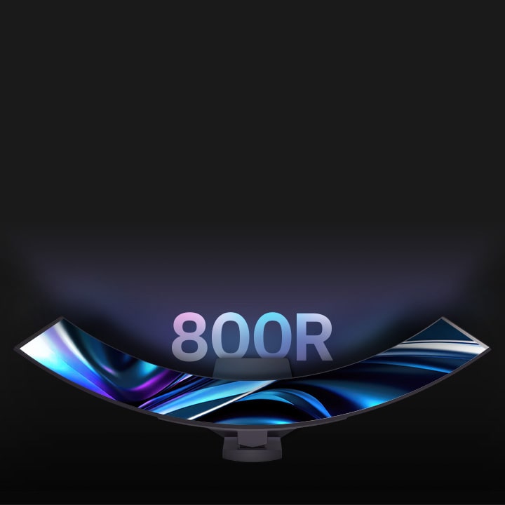 Vista superior de la curvatura 800R.